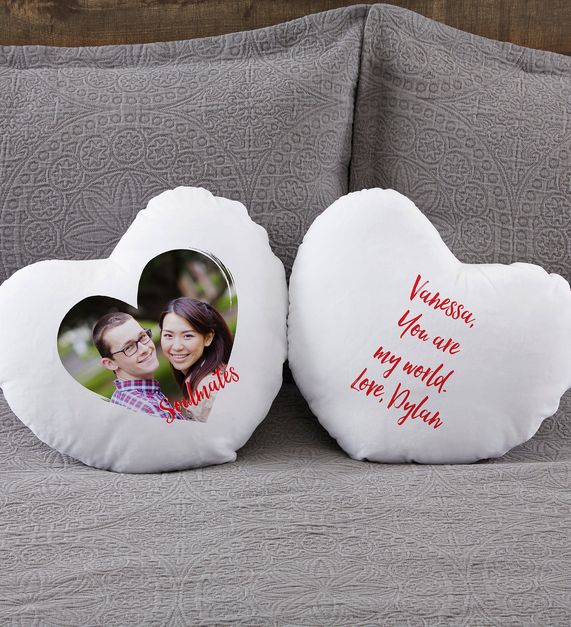 Photo Love Personalized Heart Throw Pillow